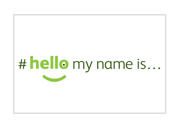 'Hello my name is...' logo