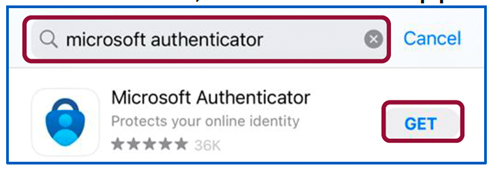 Microsoft Authenticator app
