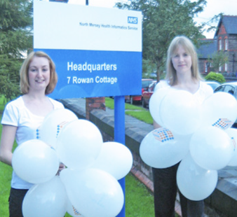 Gemma Lewis and Kristen-Watson Mattocks at the launch event of the North Mersey Health Informatics Service (HIS)!